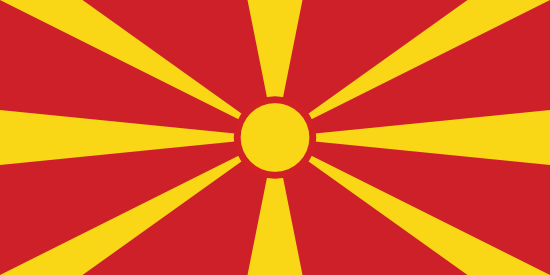 The flag of North Macedonia